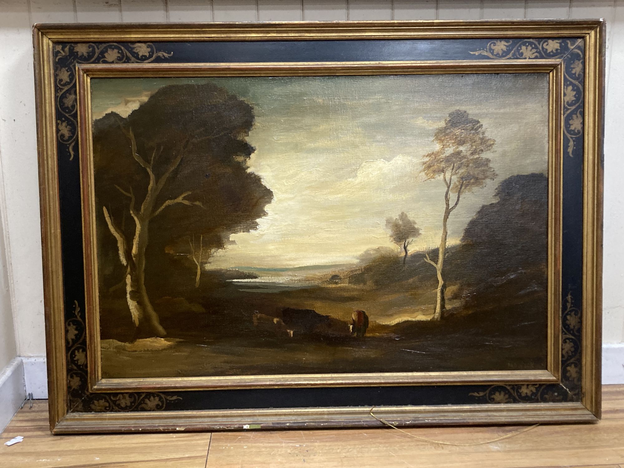 Philip Hugh Padwick (1876-1958), oil on canvas, Cattle and trees in a landscape, 60 x 91cm